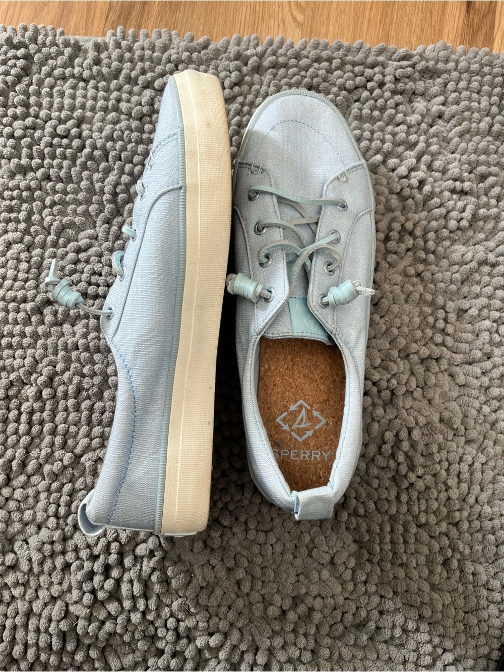 Sperry Pale Blue Canvas Slip-On Sneakers